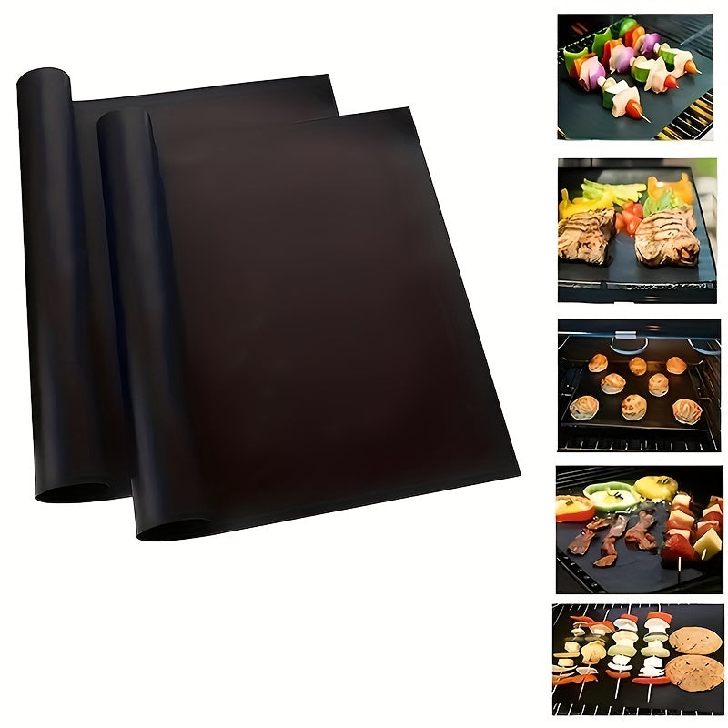 2 Non-Stick, Reusable Baking Mats - Ideal for Ovens, Toasters, and Grills - Durable Kitchen Essential for BBQs