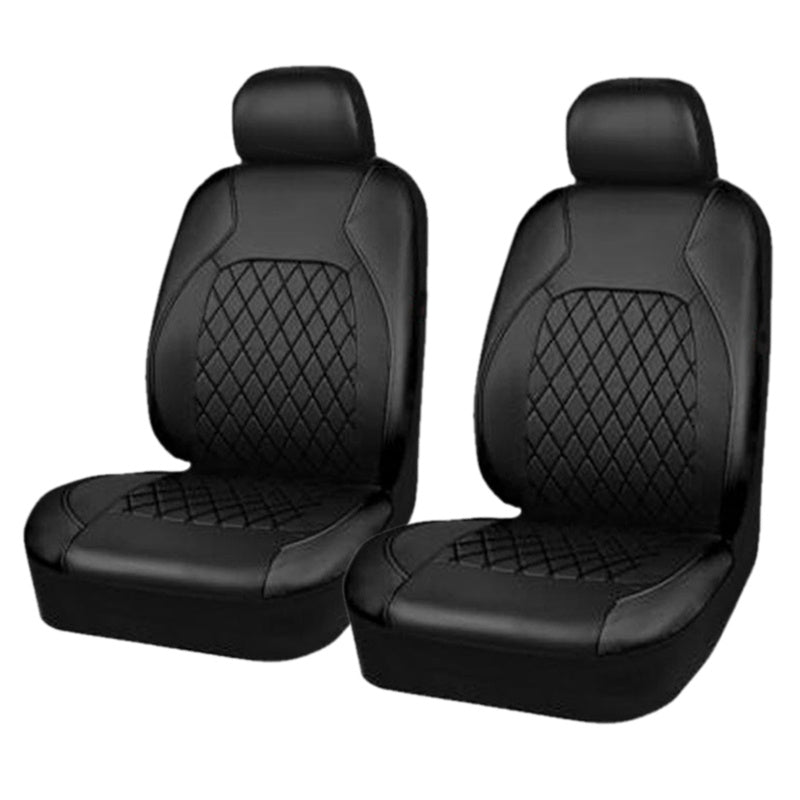 4-piece leather car seat covers with removable headrest and washable design for car, SUV, van, and sedan.