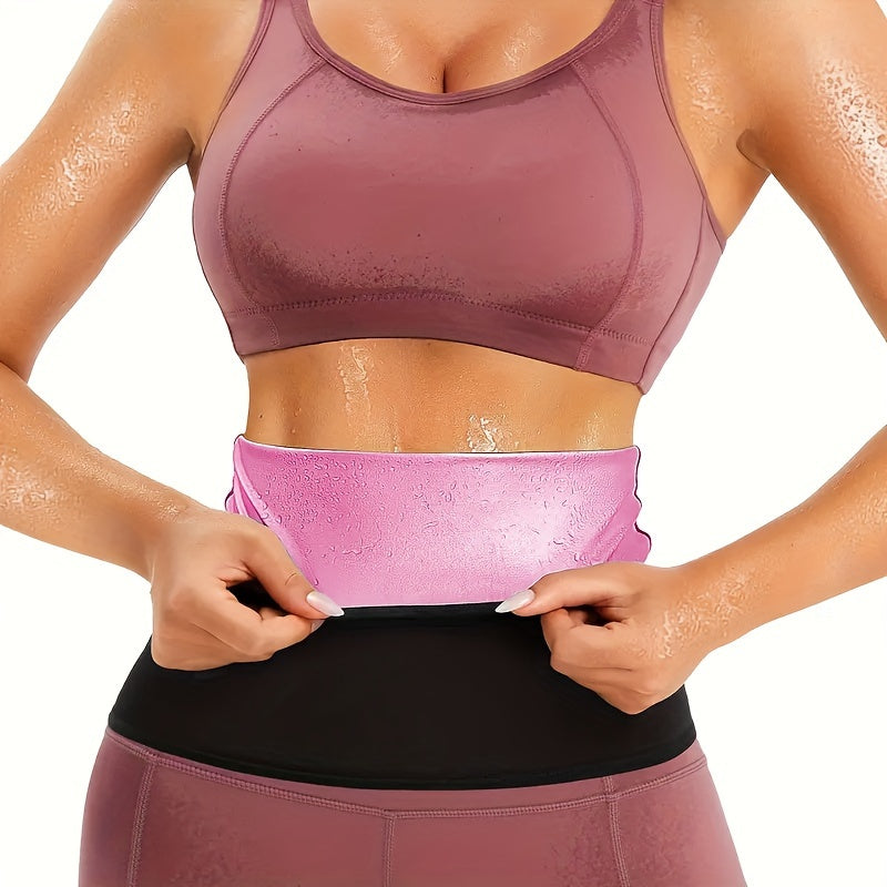 Women's athletic waist belt for shaping, sauna use, compression, sweat-wicking, and fitness training.