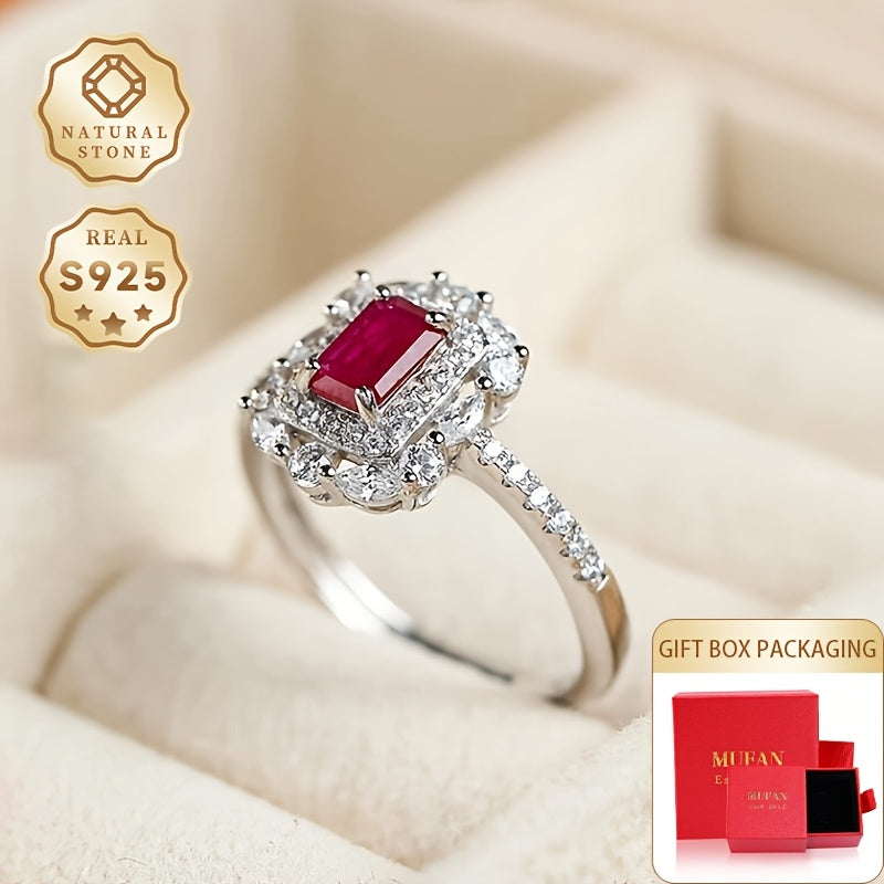 Here is the rewritten version:

"A must-have gift, this women's open ring features a natural red stone set in S925 silver. The ring is adjustable for a perfect fit and showcases the beauty of natural ore. Please note that the color and pattern of the