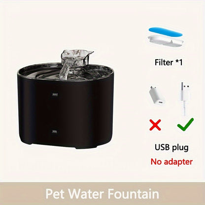 Cat Water Fountain with Ultra-Silent Pump, Fresh Filtered Water, Large Capacity, USB Powered, No Battery Needed.