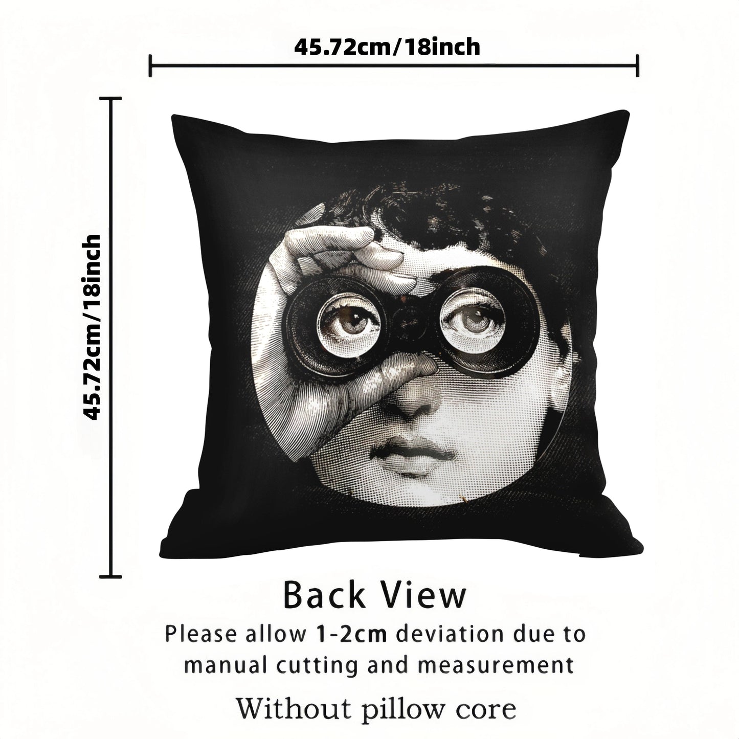 One Lina Cavalieri Artificial Throw Pillow Case featuring a Square Art Eye design for Decorative Cushion Cover, Pillowcase Only Included