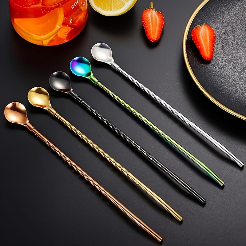 This set includes 5 pieces of top-notch stainless steel straws and spoons, with a convenient two-in-one spoon and straw design. The durable and versatile construction makes it easy to clean and perfect for enjoying juice, milk tea, and more. Ideal for