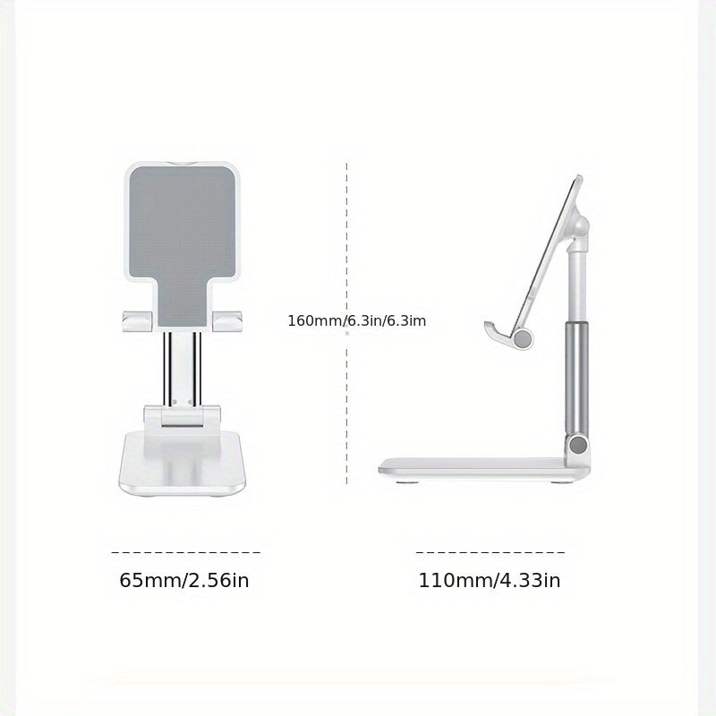 Foldable portable mobile phone and tablet bracket for office use.