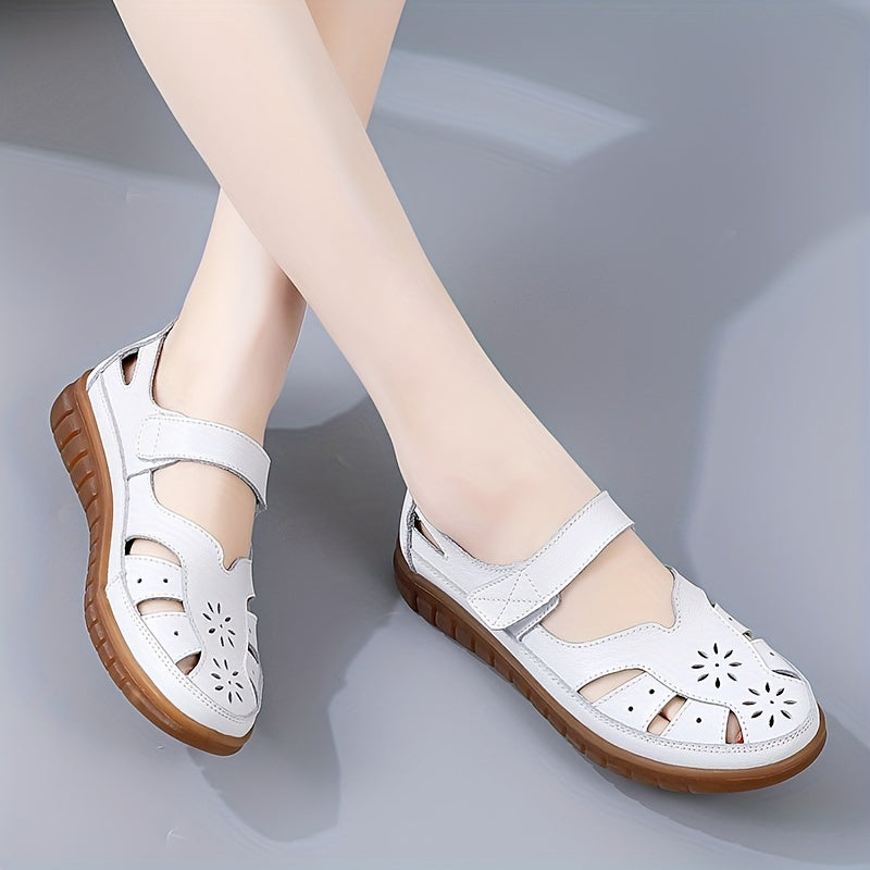 Womens comfy flats with soft sole and ankle belt