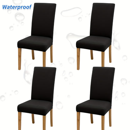 4-6pcs Stretch Milk Fiber Chair Covers with Water-Resistant Elastic Bands, Machine Washable, 92% Polyester 8% Spandex Fabric, 140-160g Weight. Ideal for Home and Restaurant Decoration.