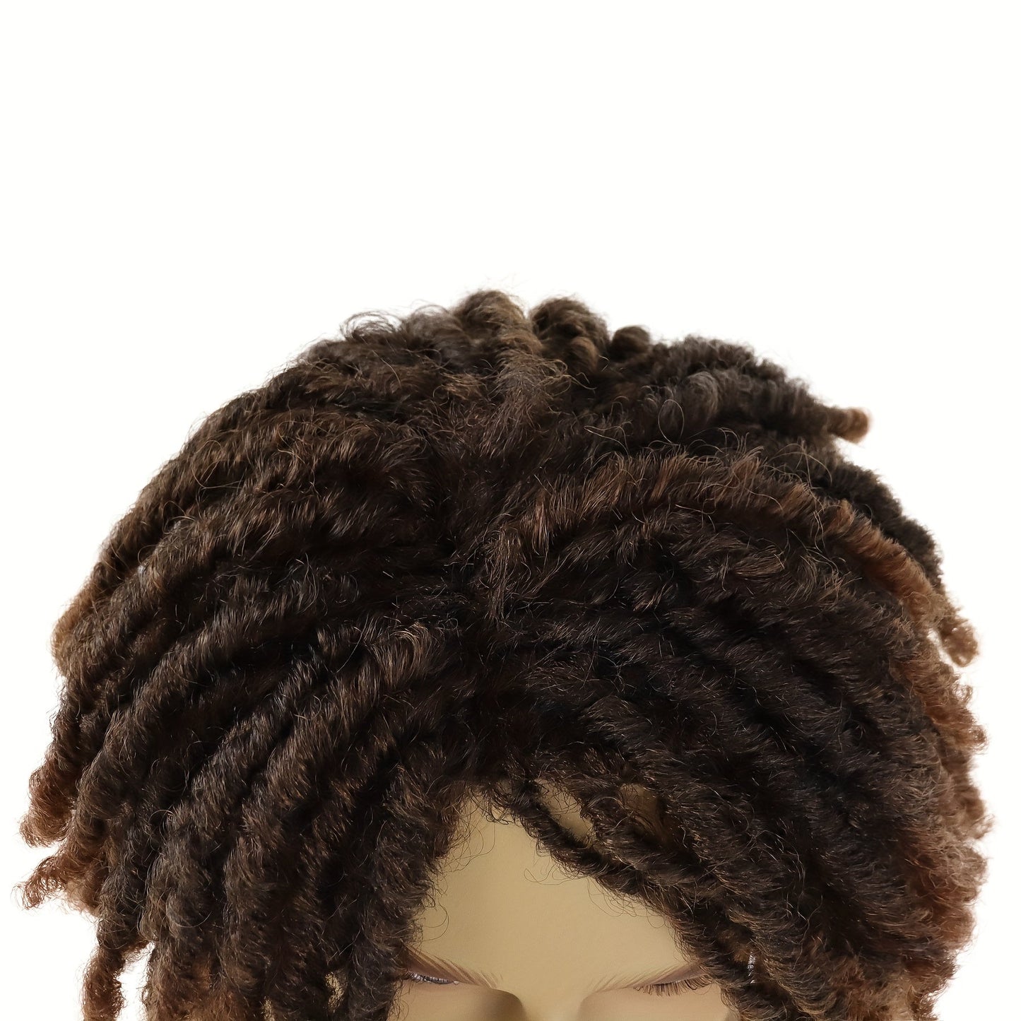 [Customer Favorite] Stylish Ombre Brown Afro Bob Wig for Men - Synthetic Dreadlocks with Heat Resistance, Natural Layered Style from GNIMEGIL