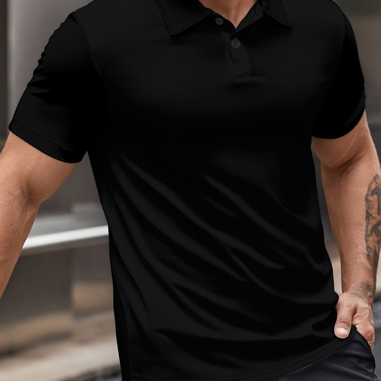 Men's Short Sleeve Shirt in Black, Gray, and White