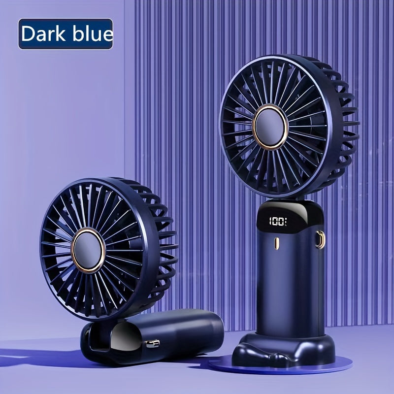 Convenient Handheld Fan with Digital Display, USB Rechargeable, Foldable Design, 90° Rotation, Aroma Diffuser Feature, Long-lasting Lithium Battery, Great for Personal Use