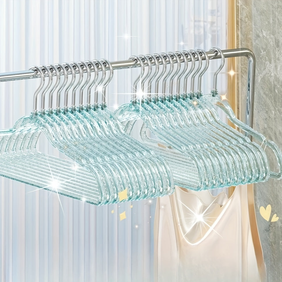 Clear Glitter Hanger with No Traces, Non-slip Design, Bulge-free, Ideal for Storing Clothes in the Bedroom or Home - Thickened Hanging Rack