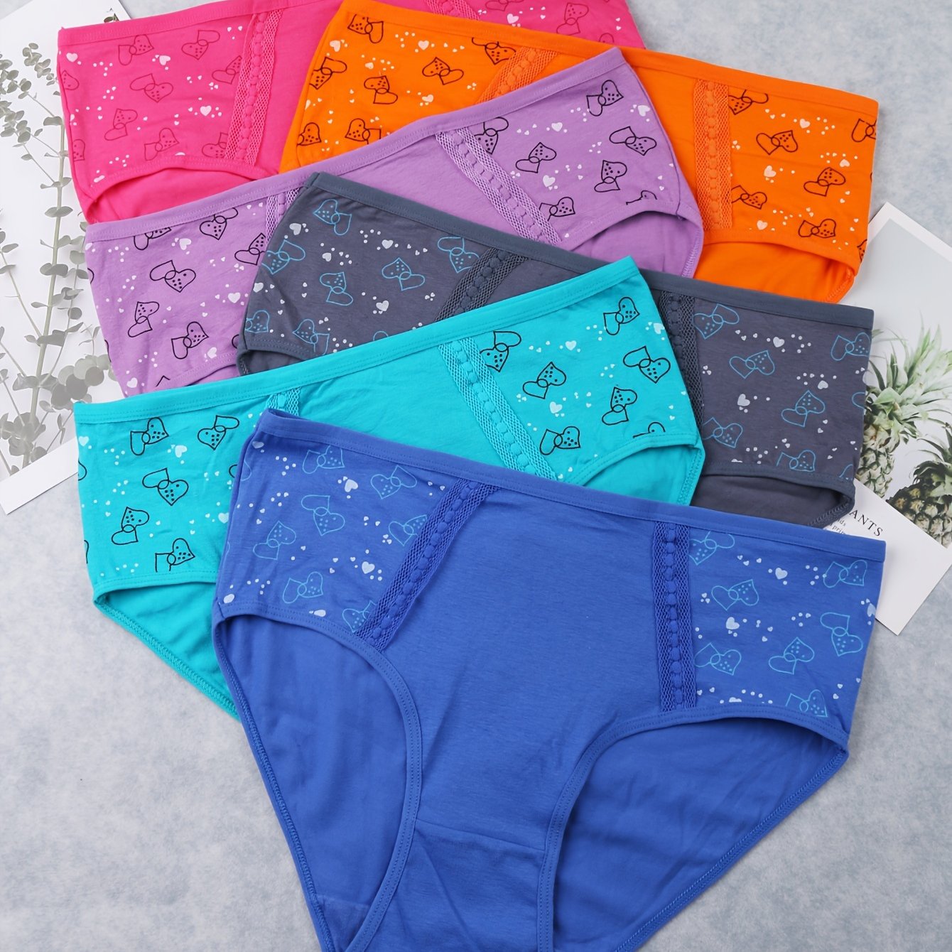 6 High Waist Print Briefs, Stretchy & Breathable Intimates