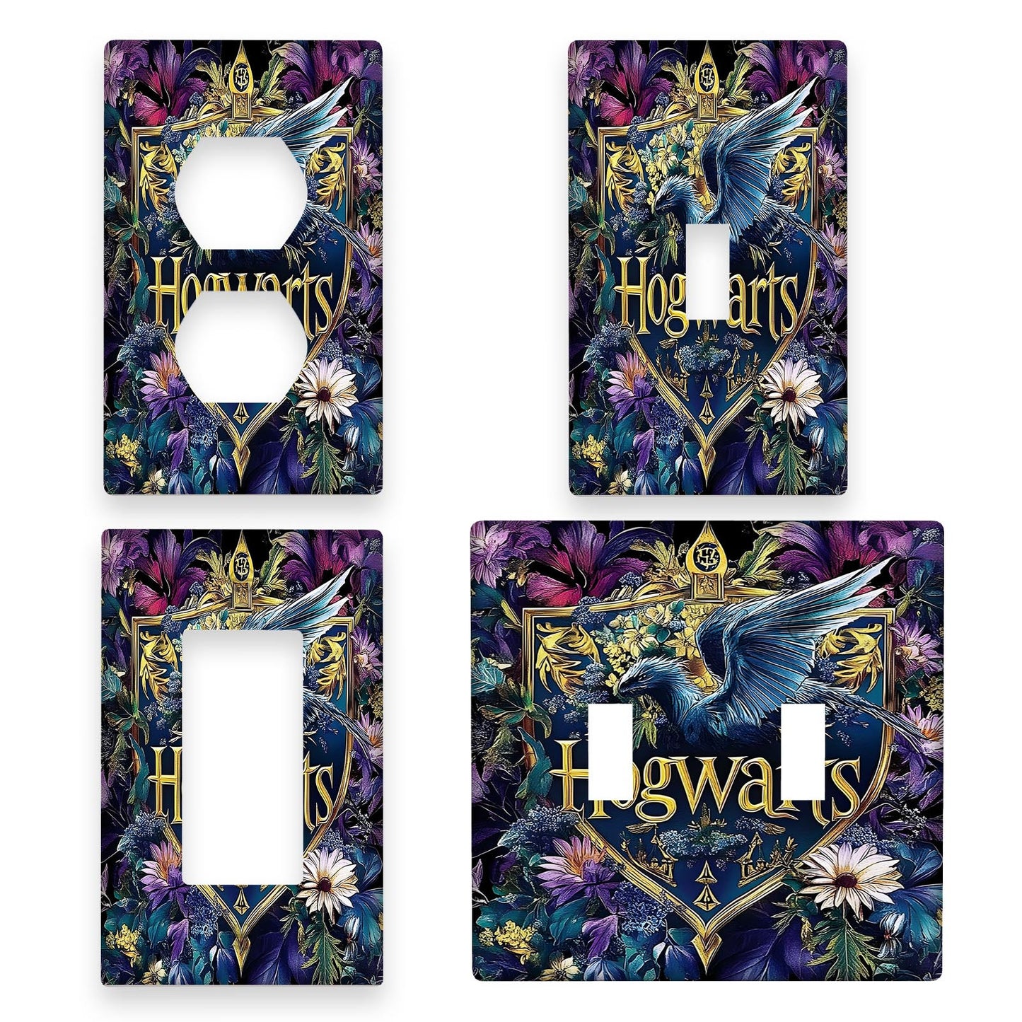 1pc Switch Cover with Eagle Emblem and Golden Accents, Fits 1-Gang or 2-Gang Switches, Easy to Install in Bedroom, Kitchen, Bathroom.