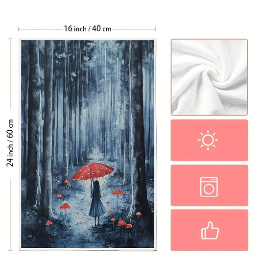 Get your hands on a set of two ultra-soft kitchen towels that showcase the mesmerizing beauty of a rain-soaked forest. These highly absorbent dish and hand towels are ideal for holiday decoration and can be easily cleaned in the washing machine. Each