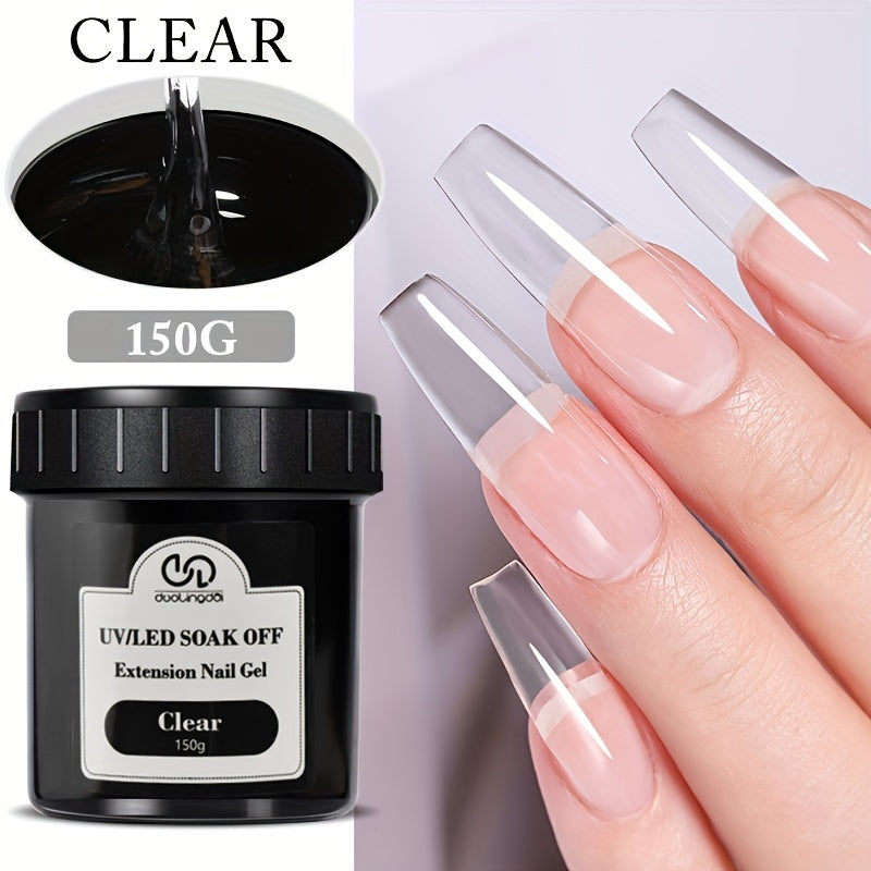 150g Fast-Dry Camouflage Color Acrylic Nail Extension Gel - UV/LED Compatible, Soak-Off Hard Jelly Formula, Odorless, Ideal for French Manicure and Nail Building Extensions, Gel Nail