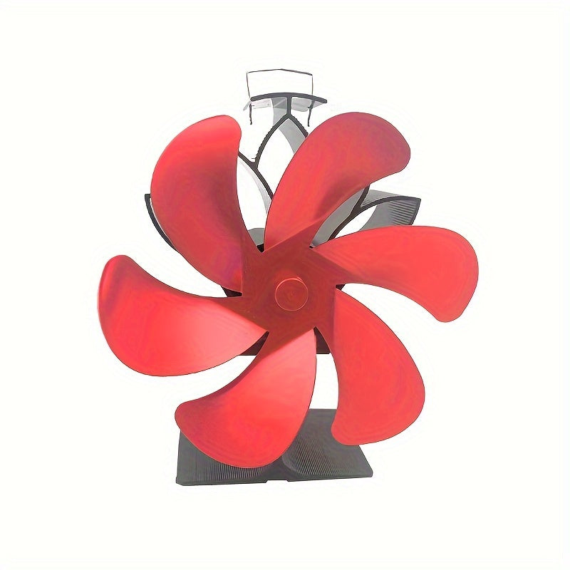 Lotus Fireplace Fan with High I Base - Featuring 6 Large Blades, Heat Activation, Plug-free Operation, and Energy Efficiency