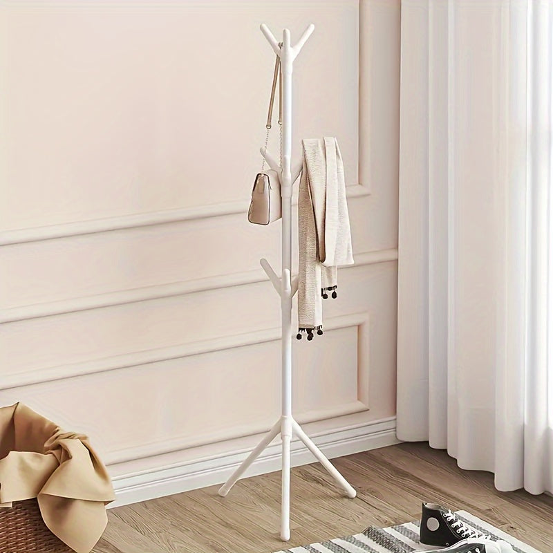 The multi-functional metal clothes hanger features an elegant and practical branch design, with 9 hooks to efficiently hang coats, suits, hats, bags, scarves, and towels.