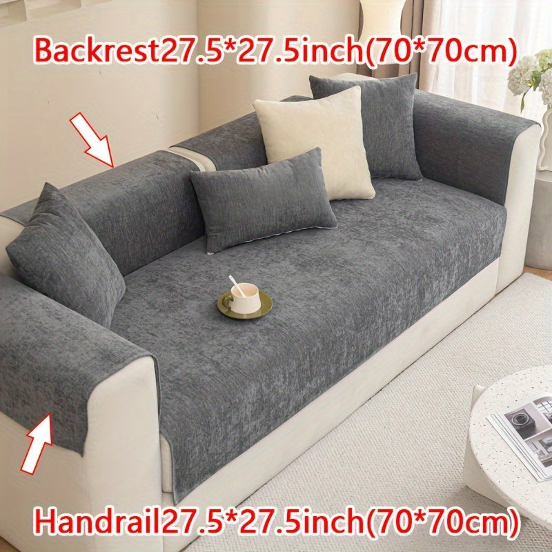 Chenille Sofa Cover suitable for armchairs to 4-seater sofas, pet-friendly, non-slip, machine washable - 1pc.