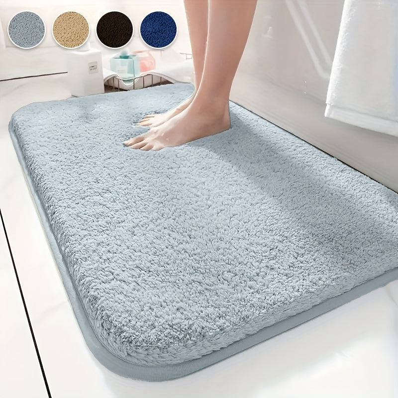 Luxurious Plush Bathroom Bath Mat: This soft and beautiful mat is designed for maximum comfort and absorption, with a non-slip thickened tri-layer material. It is washable and perfect for adding a touch of elegance to your bathroom décor. Also suitable