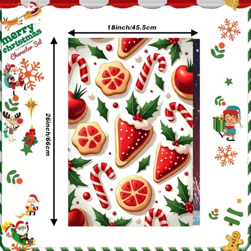 Pamper your kitchen with this 2-Pack of Soft Polyester Kitchen Towels, each measuring 45.72x66.04 cm. Featuring a Contemporary Christmas Theme, these machine washable towels are woven for durability and designed in a rectangular shape. These SoftTouch