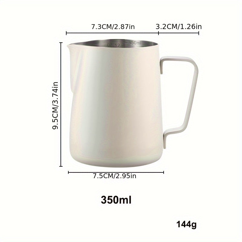 Stainless Steel Milk Frothing Pitcher - Available in 12oz or 20oz sizes | Great for creating Espresso, Cappuccino, & Latte Art | The perfect gift for coffee lovers | Suitable for home, office, or coffee bar use | Essential coffee accessory