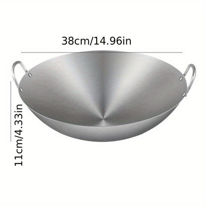 1 piece of Thickened Stainless Steel Wok suitable for Gas Stovetop and Induction Cooker. This kitchen utensil is a must-have for your collection of kitchen gadgets and accessories, adding style and functionality to your home cooking. Available in 30.0cm