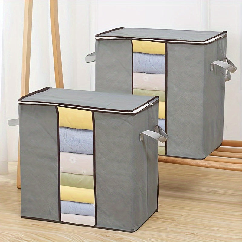 Set of 3 Portable Fabric Storage Boxes with Large Capacity, Foldable Design for Blankets and Clothing, Ideal for Organizing Bedrooms, Wardrobes, Dorm Rooms, and Closets