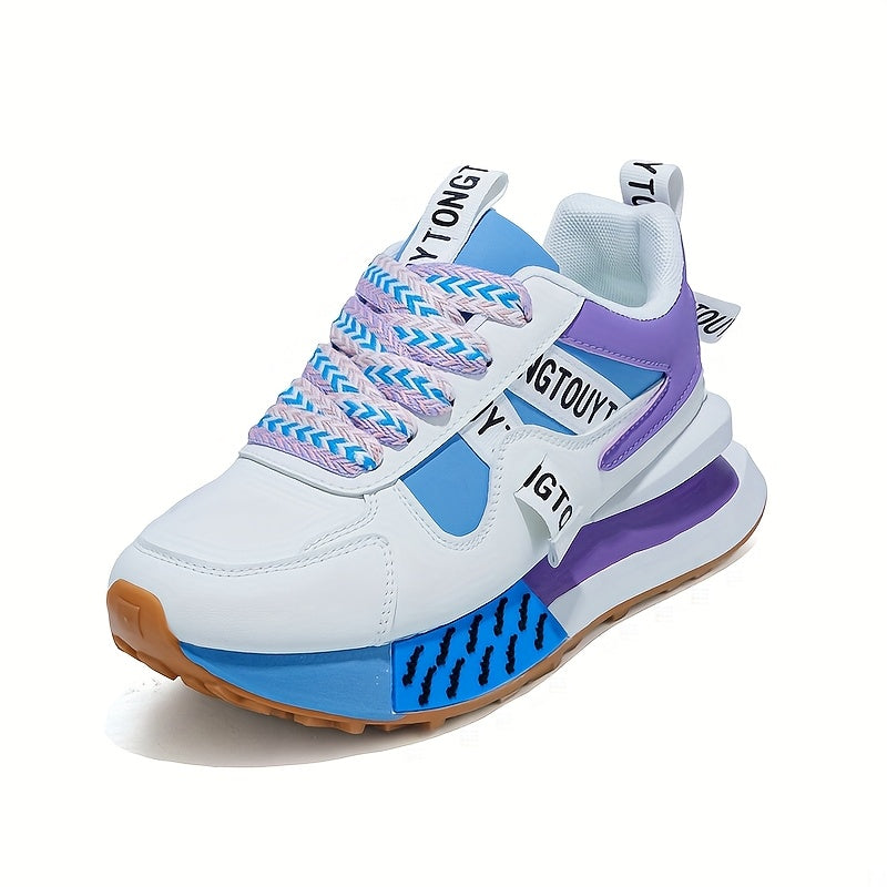 Women's fashion sneakers with PU upper, fabric lining, PVC sole, and breathable insole, featuring a solid pattern suitable for all seasons.