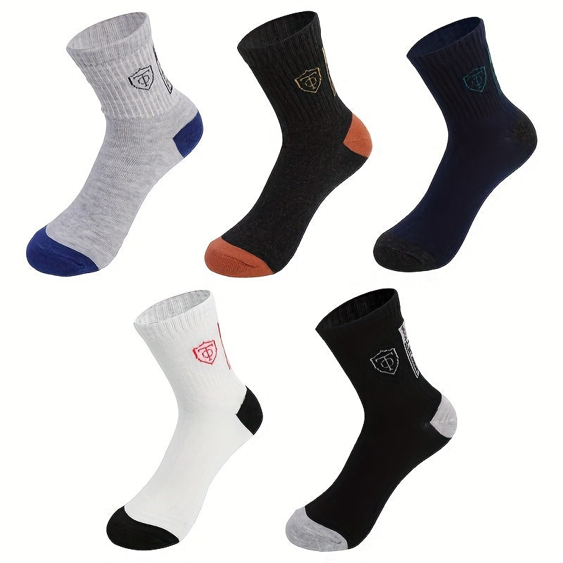 Men's mid-calf socks designed for comfort and breathability, suitable for outdoor leisure and sports, perfect for daily business wear in all seasons.