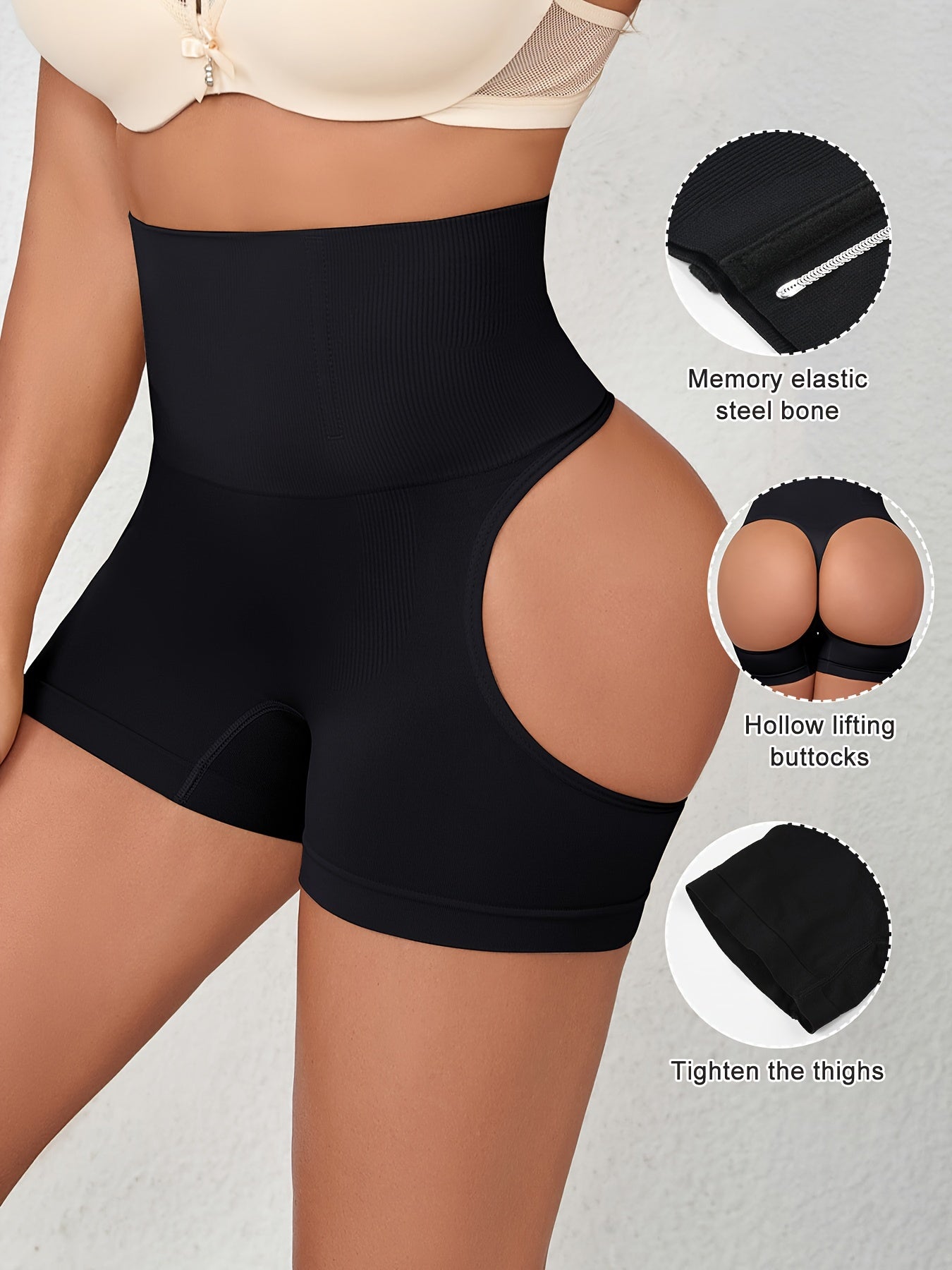 High-waisted panties for women with slim waist and tummy control, paired with buttocks-lifting boxer pants for body shaping.