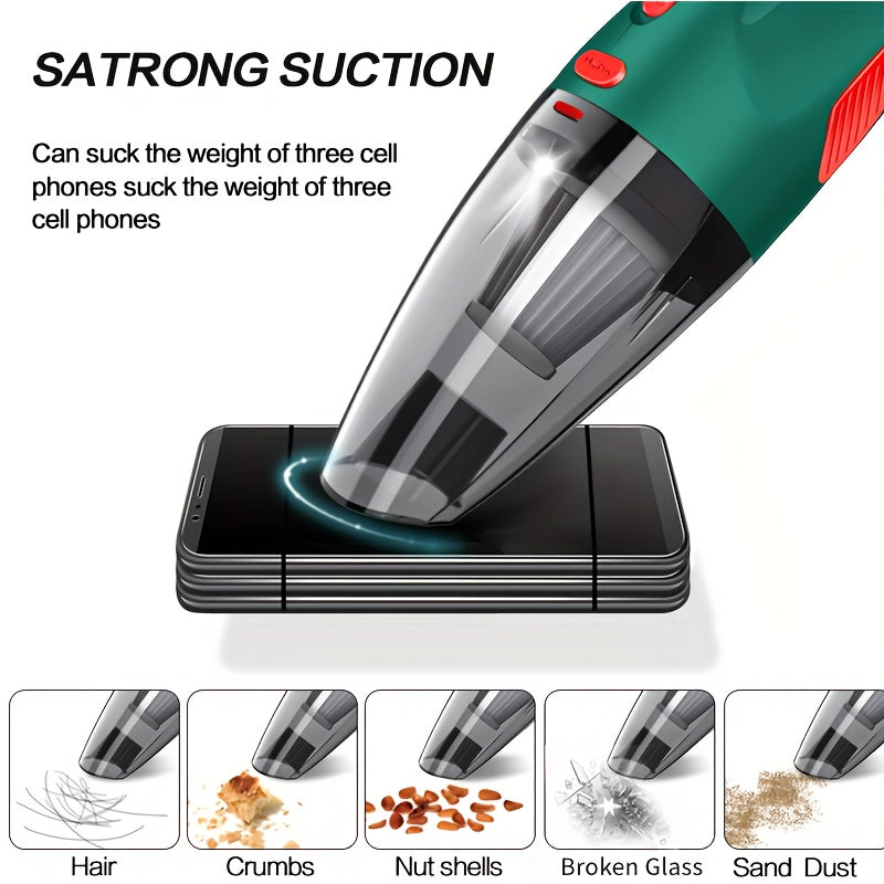 7-piece set of high-power cordless vacuum cleaners for home and car cleaning, with strong suction for multiple uses.