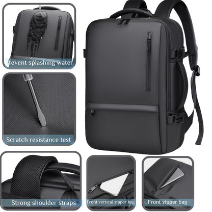 New multifunctional men's backpack made from durable nylon fabric. Suitable for short trips and convenient business travel, featuring multiple pockets and large capacity. Perfect for