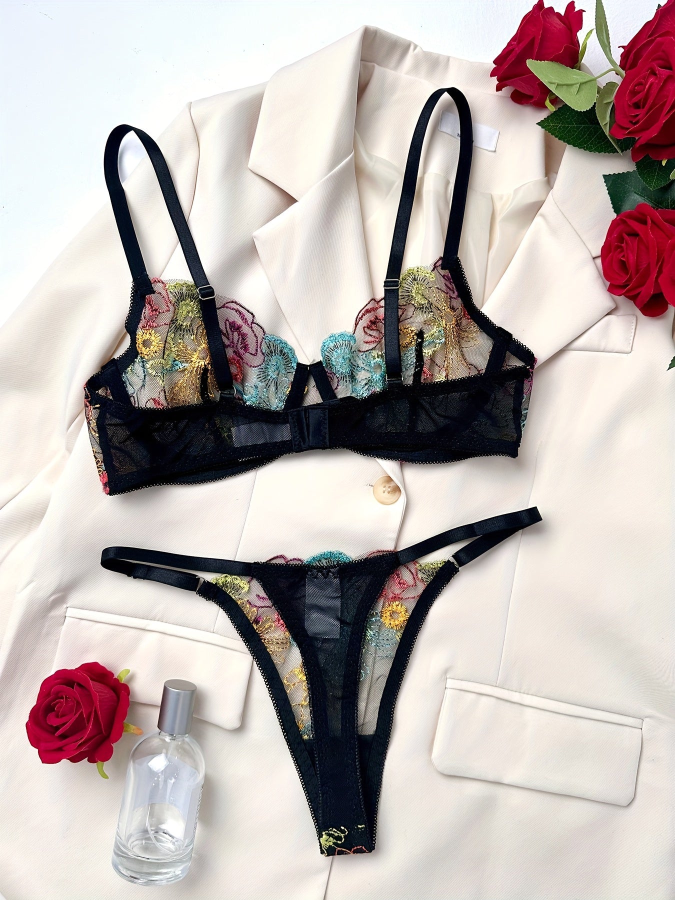 Women's lingerie set with embroidery