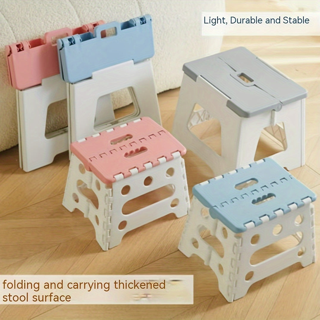 Our reliable Portable Folding Plastic Stool features a square shape and sturdy, durable design. No electricity is required, making it perfect for both home and outdoor use. Available in White, Pink, and Blue, this foldable stool offers convenience and