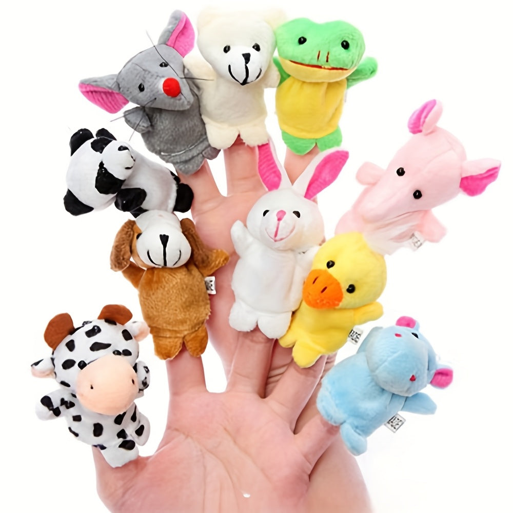 Set of 10 Mini Animal Finger Puppets - Perfect for Storytelling, Family Fun & Parties