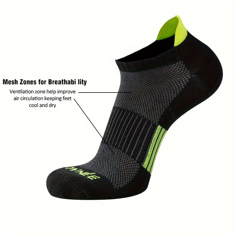 6 pairs of men's no show socks for spring and summer, perfect for outdoor fitness and running.