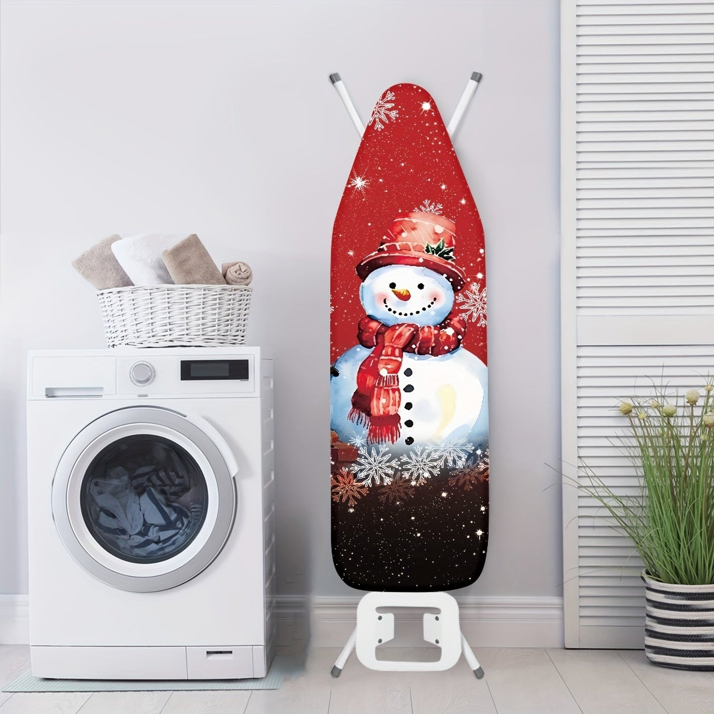 Set the holiday mood in your home with this 1-piece Christmas-themed ironing board cover set. The elastic fabric replacement cover fits standard size ironing boards and features a festive design to bring some cheer to your holiday decorating. Keep your