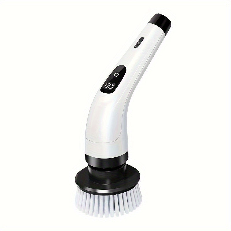 IAGREEA Electric Spin Scrubber 8 Brush Heads - Cordless Power Scrubber with USB Rechargeable, Adjustable Extension Handle, Digital Display, Medium Firmness for Efficient Cleaning in Bathroom, Kitchen, Toilet, Living Room, Car - Multipurpose Cleaning Tool