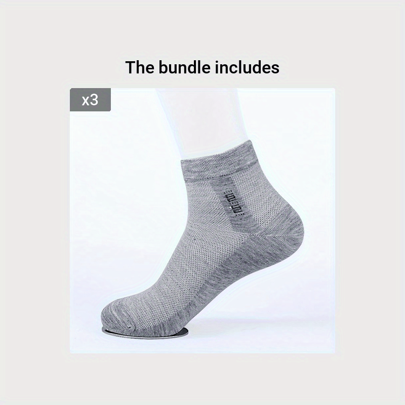 3 pairs of men's ultra-thin, anti-odor, sweat-absorbing, breathable, and comfy summer socks.