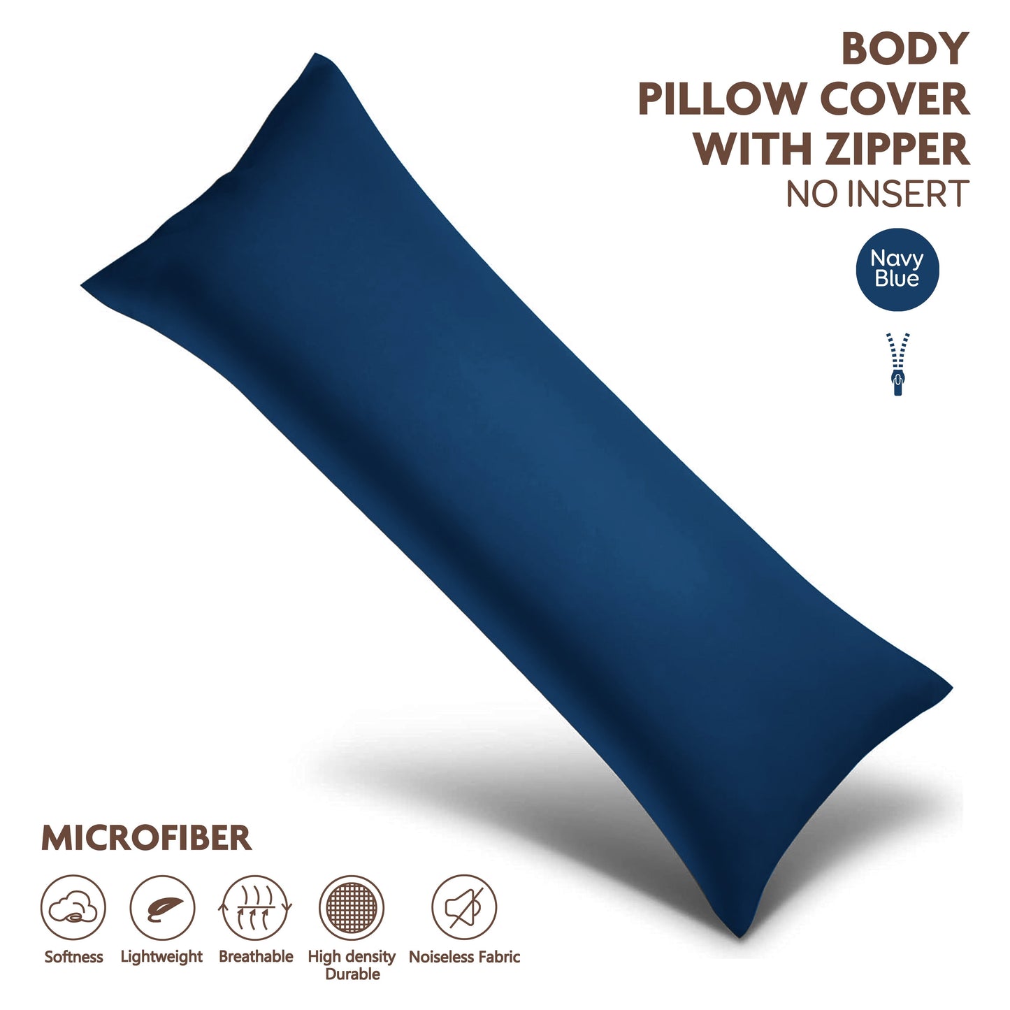 Soft and durable polyester brushed fabric long pillowcase with zipper closure, measuring 51x137cm. Perfect for home bedding decoration. Does not include pillow core.