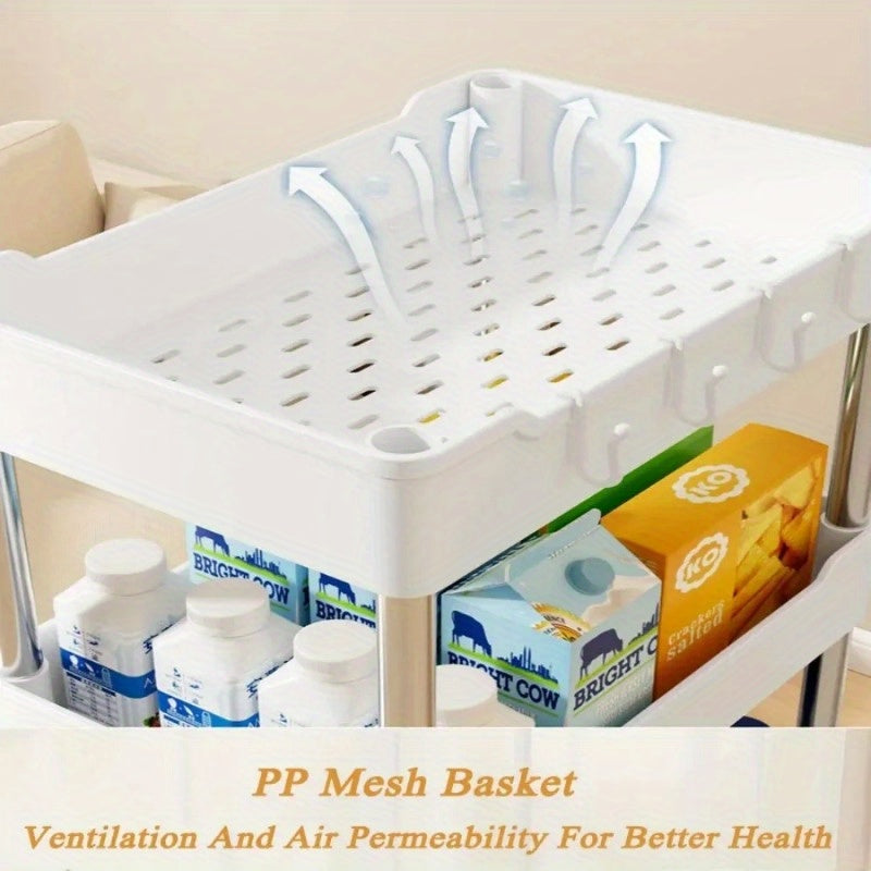 Rolling Storage Cart with Wheels, Perfect for Kitchen and Bathroom Organization - Space-Saving Multi-Tier Organizer, Easy Access Storage Rack, No Assembly Needed, Slim Design for Tight Spaces.