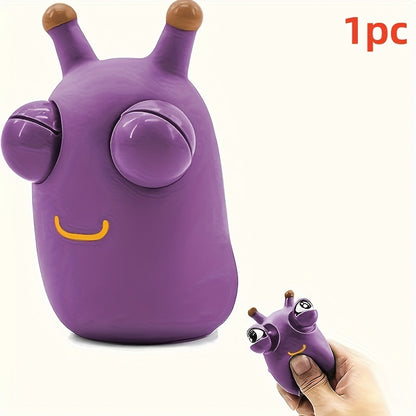 Caterpillar fidget toy with pop-out eyes, plastic, non-electric, for stress reduction, 3-6 years, fun pinch toy for decompression and play