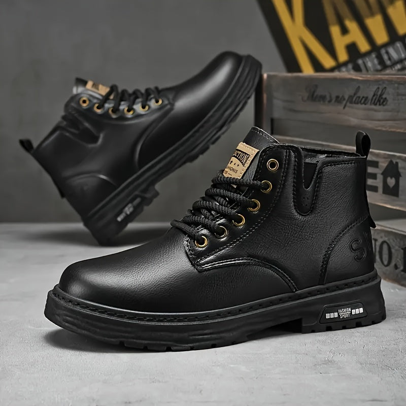 Fashionable lace-up men's boots, perfect for everyday walking and outdoor activities.