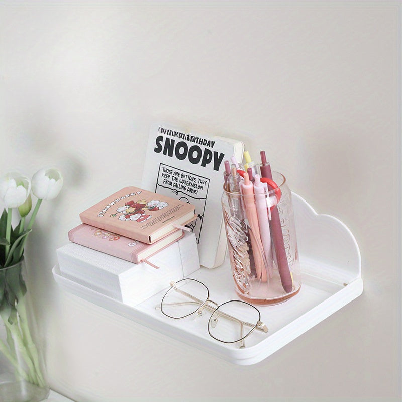 Foldable Storage Rack for mobile phones; wall-mounted, space-saving, stable, and durable. Perfect for organizing toothpaste, toothbrushes, facial cleansers, cosmetics, and more.