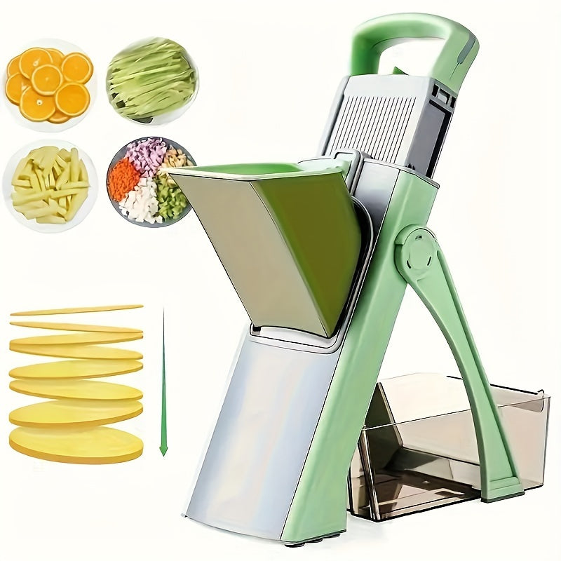 Hand-held Vegetable Slicer and Grater, Versatile Kitchen Gadget, Plastic Cutter for Carrots and Potatoes, Straight Blade Design, No Electricity Needed, Ideal for Cooking at Home or in Restaurants.