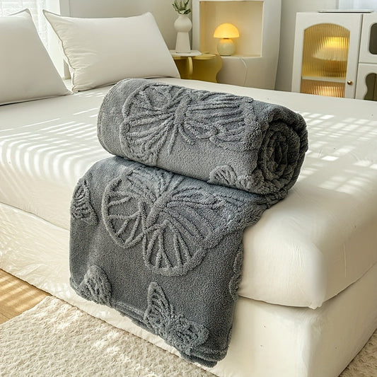 Stay cozy and stylish all year round with our versatile 3D butterfly tufted blanket. Perfect for use as a bed blanket, lunch nap blanket, throw blanket, couch blanket, camping blanket, air conditioning blanket, or office blanket. Made from spring and