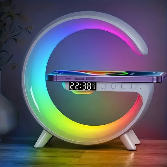 Kouzone Wireless Speaker with Sunrise Alarm, RGB Light, Fast Charging, 5.1 Surround Sound, Button Control, USB Type-C, Non-Waterproof, for Smartphones/Tablets, 300mAh Battery, 5-10W Output