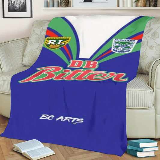 Stay warm and cozy with our ultra-soft fleece throw blanket featuring a Melbourne Storm & New Zealand Warriors inspired design. Made from durable and easy-care polyester, this blanket is perfect for all seasons. With a weight of 250-300gsm, it is ideal