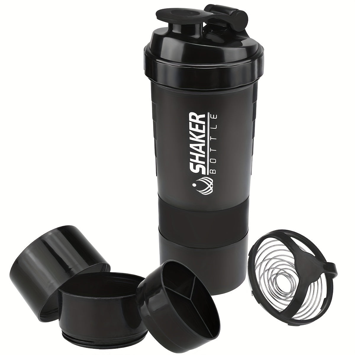 Portable protein shaker made from durable PP material for gym and outdoor fitness enthusiasts