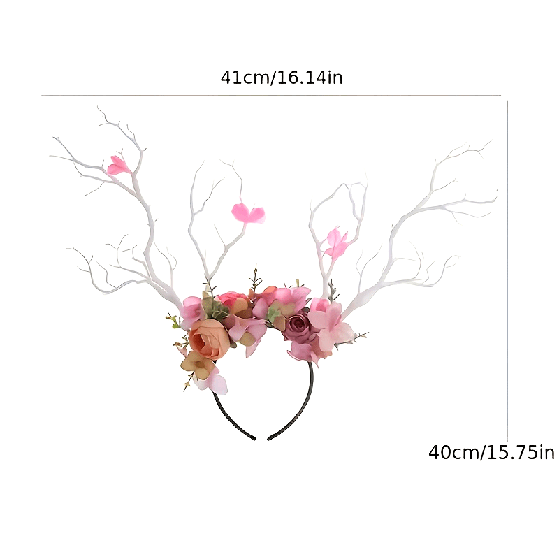 Head Hoop Boho Flower Headwear for Women with Exaggerated Large Branches, Perfect for Dressing Up at Parties and Elf Costumes