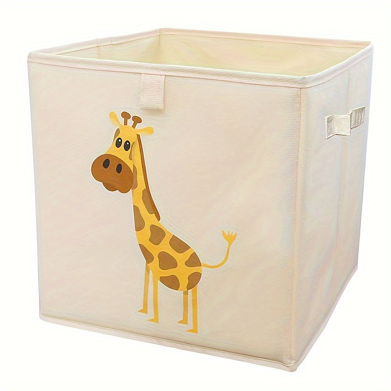 24L Oxford Cloth Folding Storage Basket for organizing kids' toys, clothes, and miscellaneous items in the living room, featuring a cute animal pattern from WHICHLIFE.